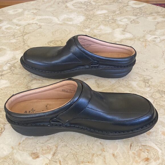 Alegria Chairman Black Nappa Open Back Mule Men’s Shoes - Picture 8 of 15